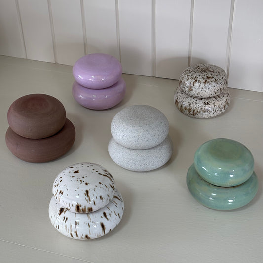 Double Dip Jar Small ~ Brown Speckle