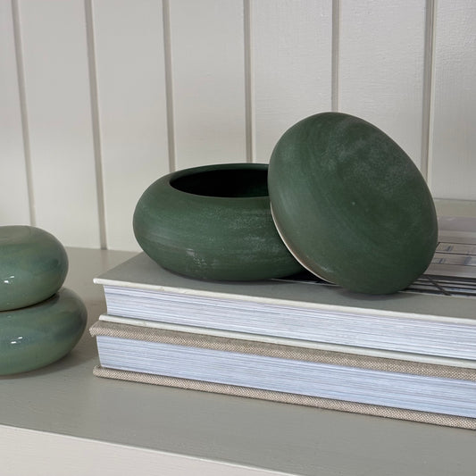 Double Dip Jar Large ~ Matte Green
