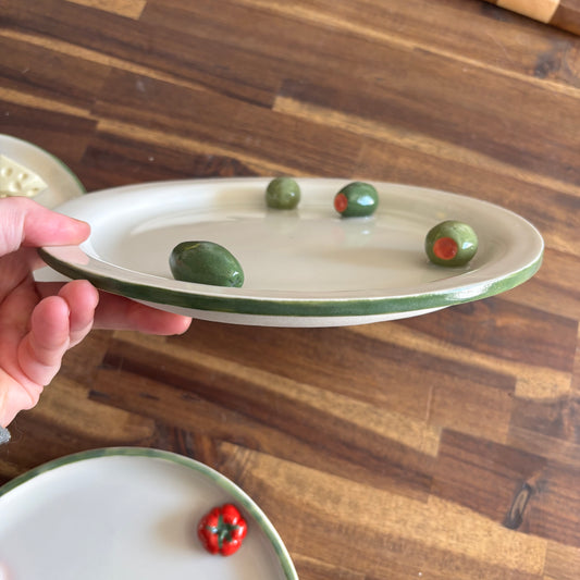 Trompe L'oeil Plate ~ Olives 23.5cm