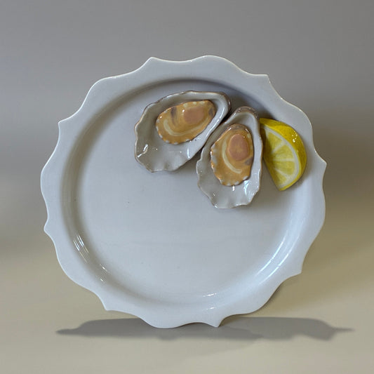 Trompe L'oeil Plate ~ Oysters